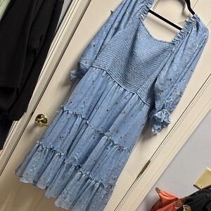 Blue Starry Smocked Dress